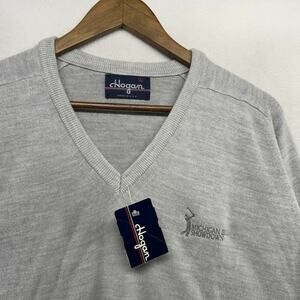 Vintage Hogan Golf Sweater men's Large Gray Michigan Bell Showdown USA Made NEW